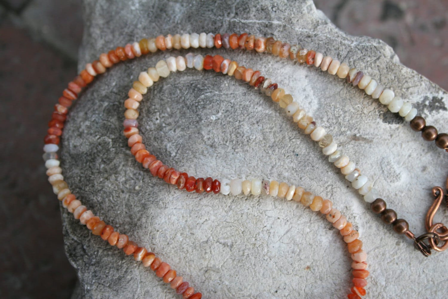 Fire Opal Necklace with Turquoise