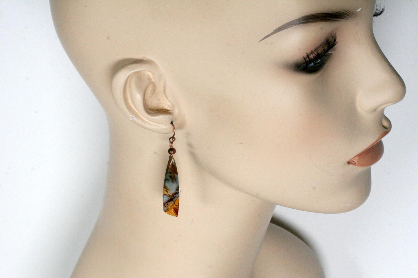 Red Creek Jasper Earrings – Natural Earth Tone Stone Jewelry – Unique Artisan Statement Earrings