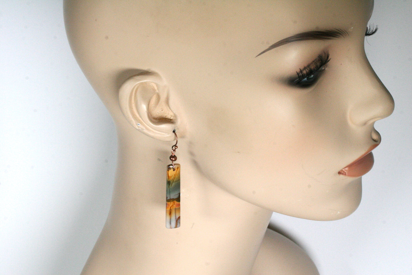 One of a Kind Red Creek Jasper Earrings – Colorful Natural Stone – Handmade Boho Jewelry