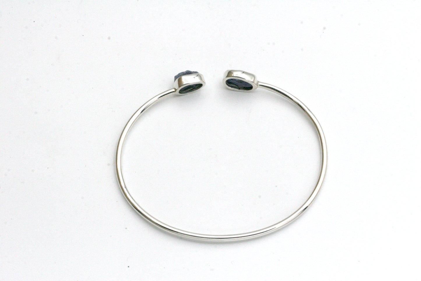 Raw Sapphire Sterling Silver Cuff Bracele, September Birthstone Jewelry