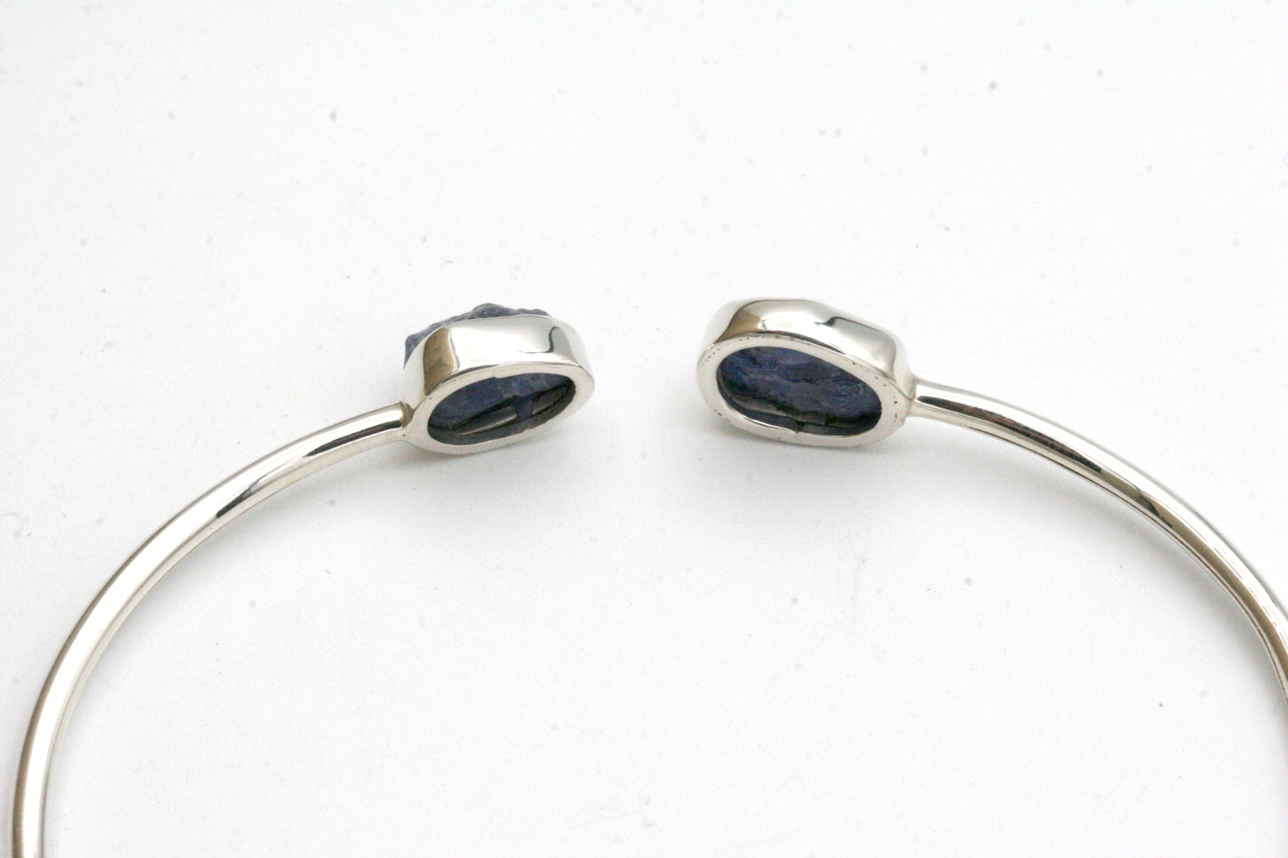 Raw Sapphire Sterling Silver Cuff Bracele, September Birthstone Jewelry