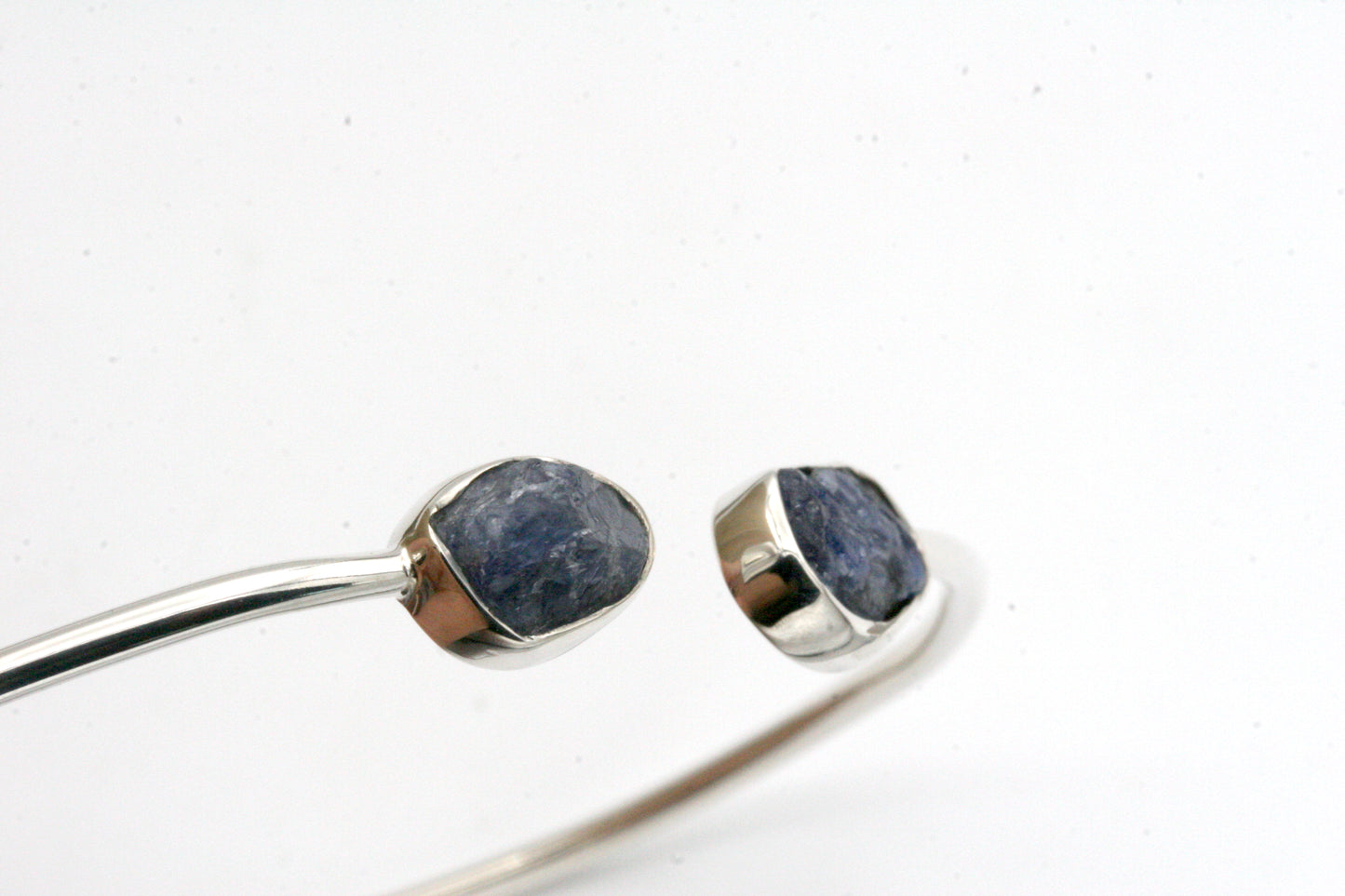 Raw Sapphire Sterling Silver Cuff Bracele, September Birthstone Jewelry