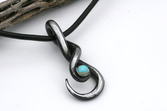 Iron Twist Necklace with Kingman Turquoise
