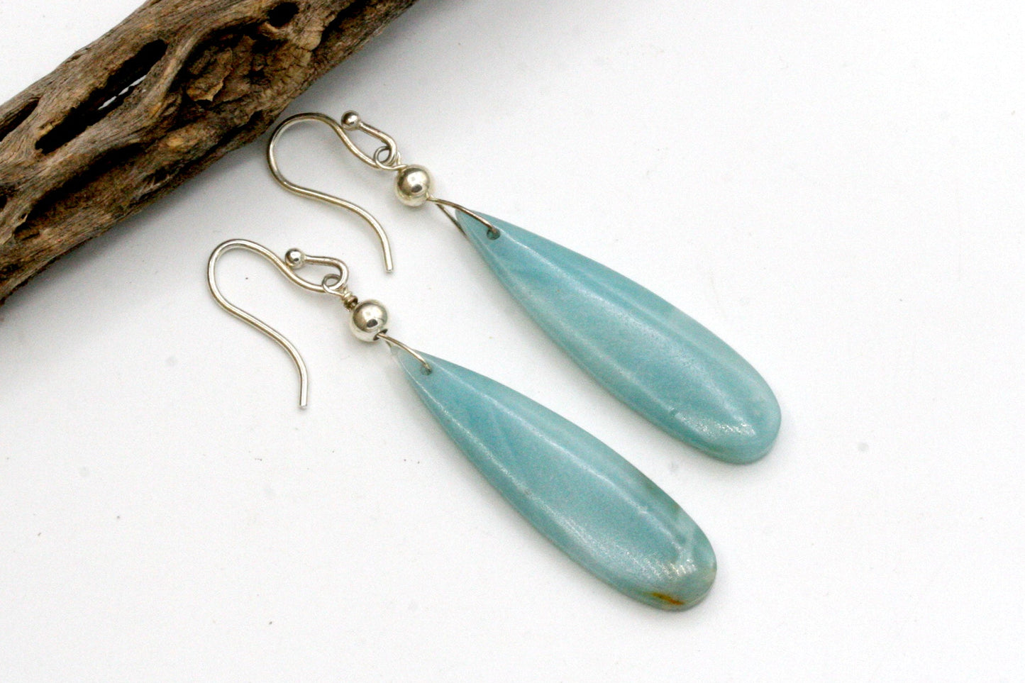 Amazonite Teardrop Earrings with Sterling SIlver