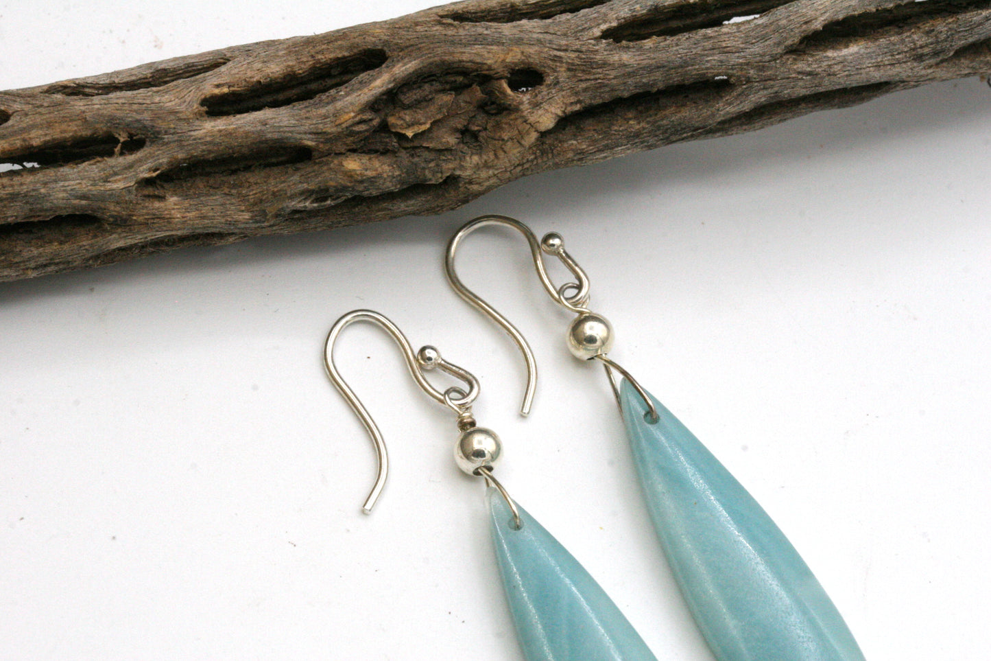 Amazonite Teardrop Earrings with Sterling SIlver
