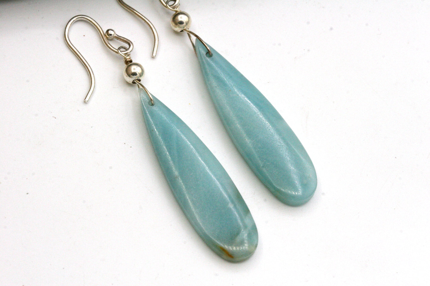 Amazonite Teardrop Earrings with Sterling SIlver