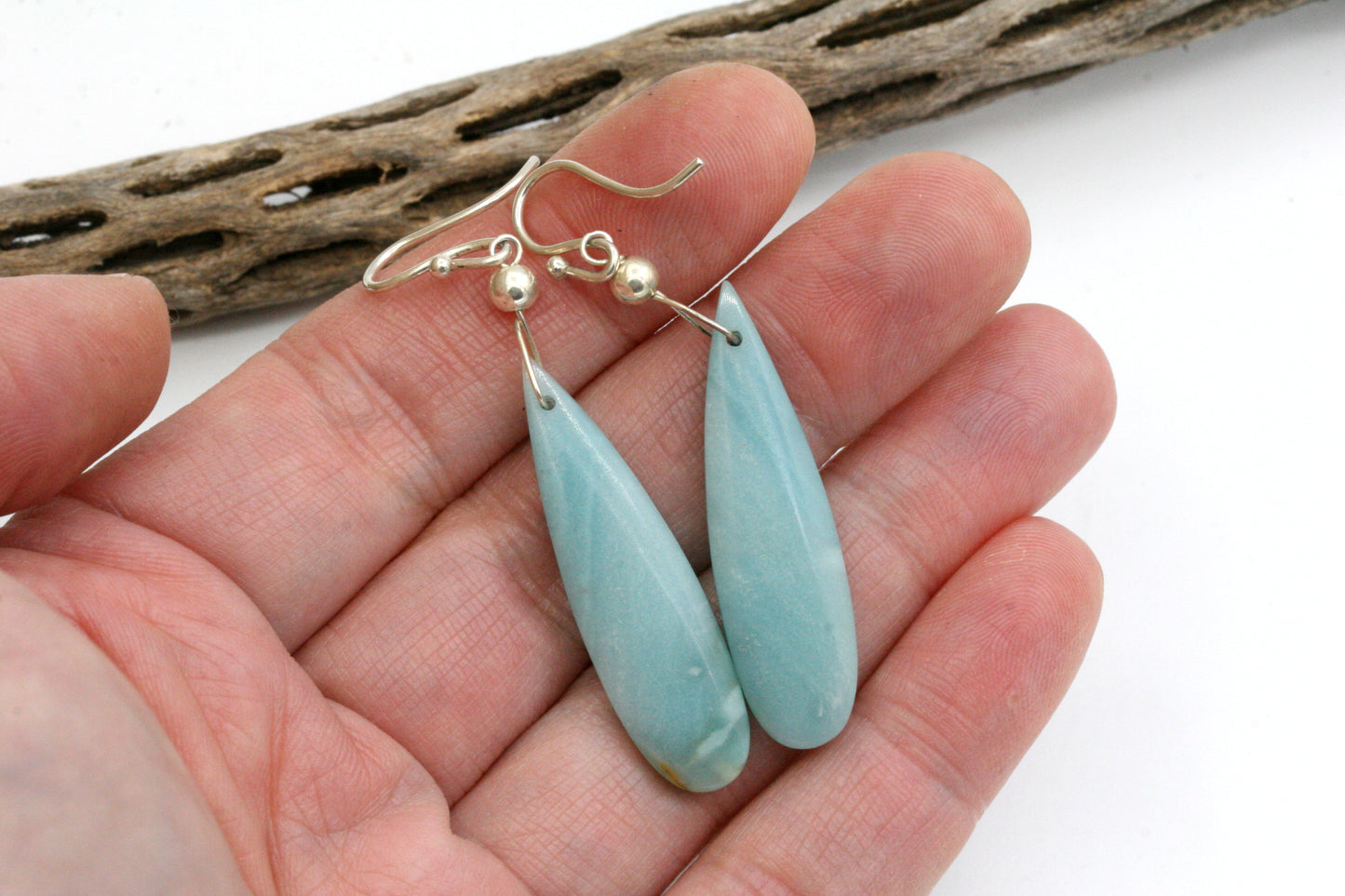 Amazonite Teardrop Earrings with Sterling SIlver
