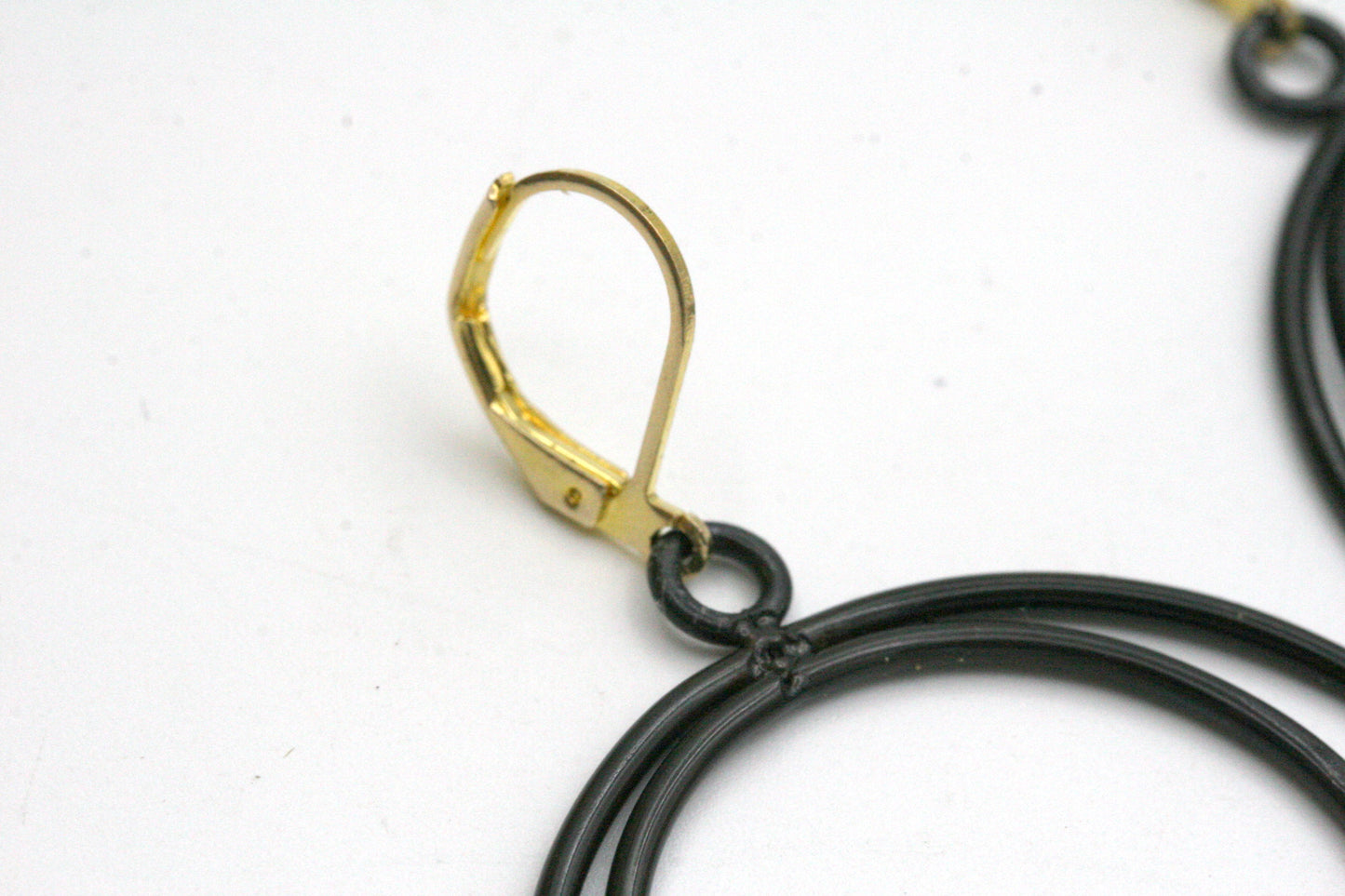 Iron Hoop Earrings with Gold Accents, Keum Boo