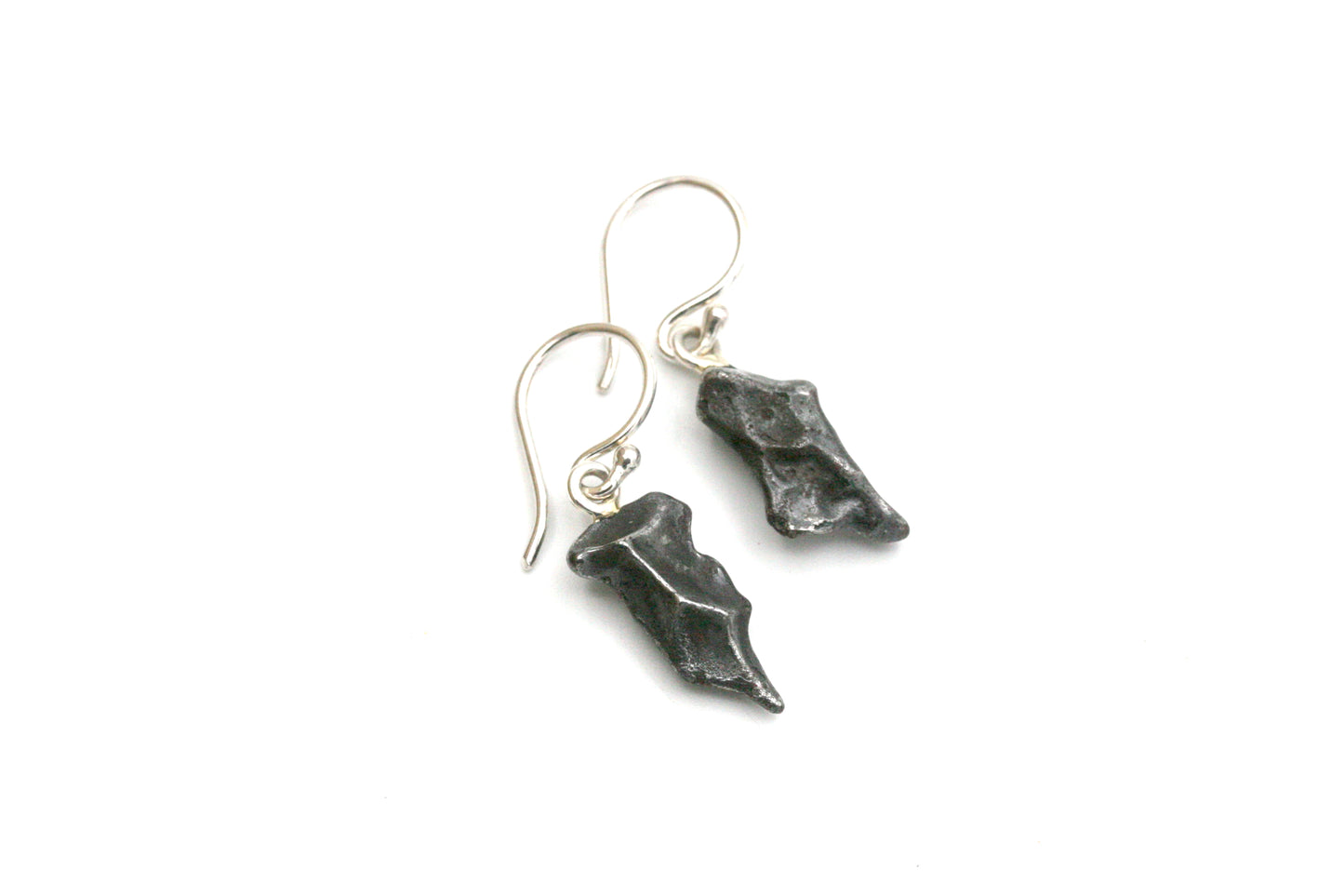 Meteorite Earrings with Sterling Silver