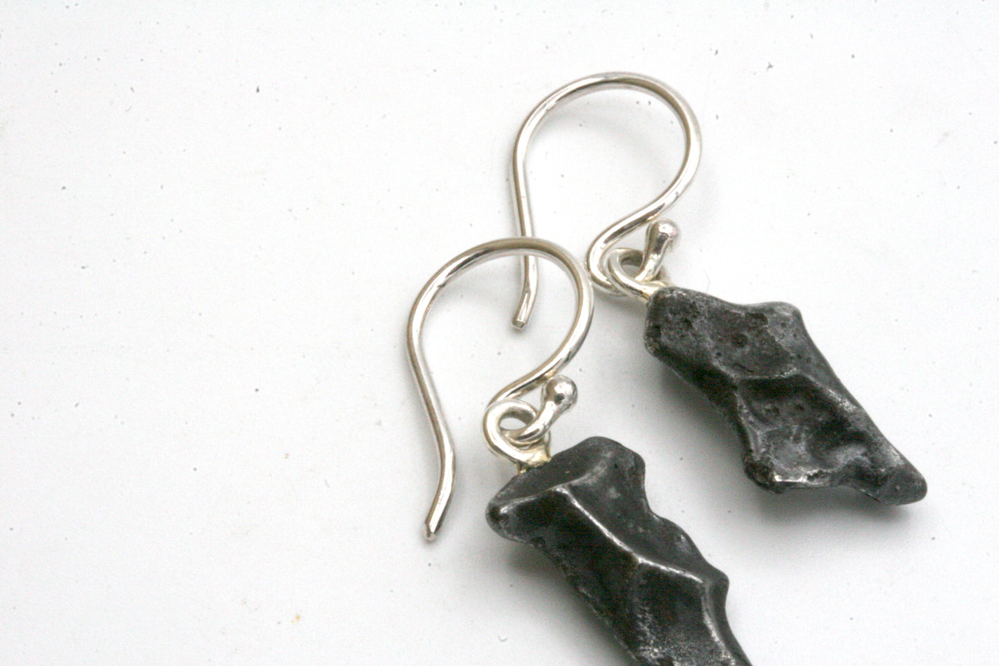Meteorite Earrings with Sterling Silver