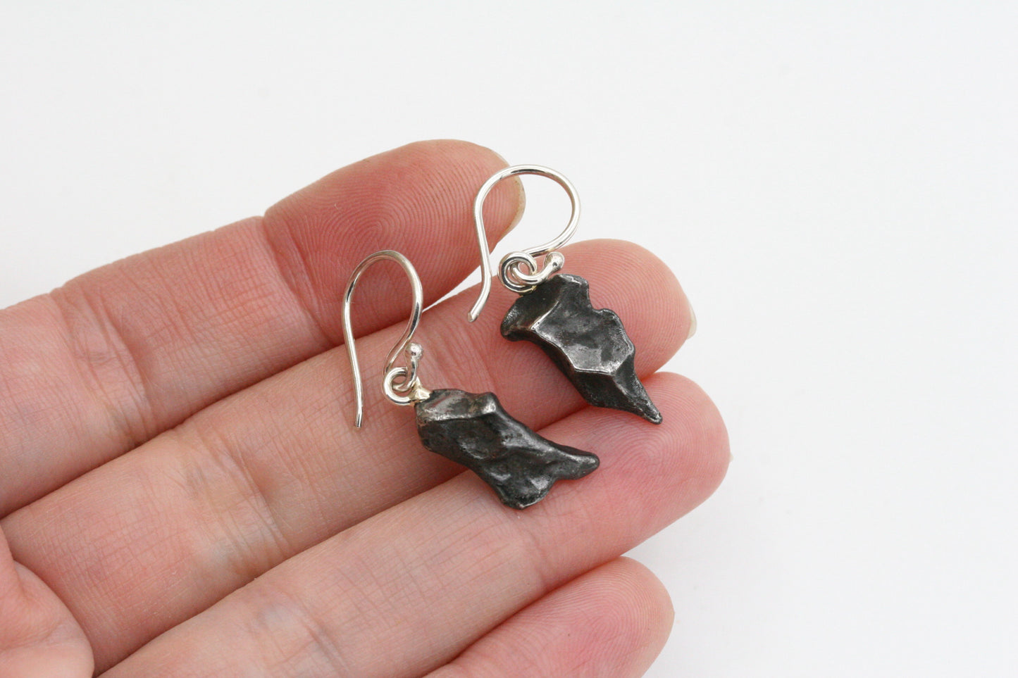 Meteorite Earrings with Sterling Silver