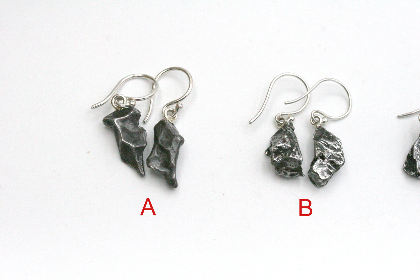 Meteorite Earrings with Sterling Silver