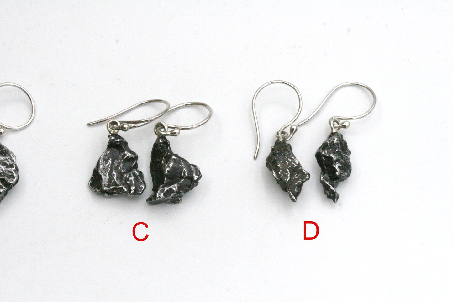 Meteorite Earrings with Sterling Silver
