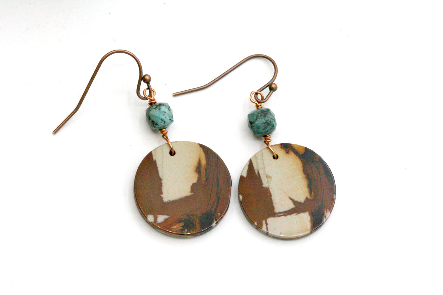 Earth Tone Jasper Earrings – Red Creek Jasper – Handmade Natural Stone Jewelry