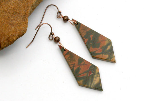 Colorful Red Creek Jasper Earrings
