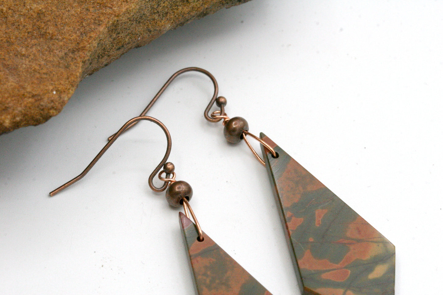 Colorful Red Creek Jasper Earrings