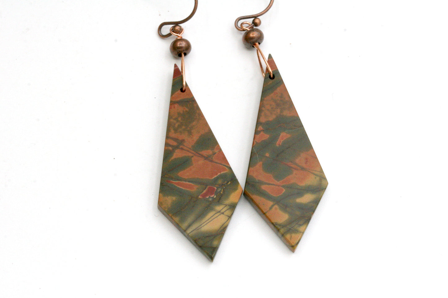Colorful Red Creek Jasper Earrings