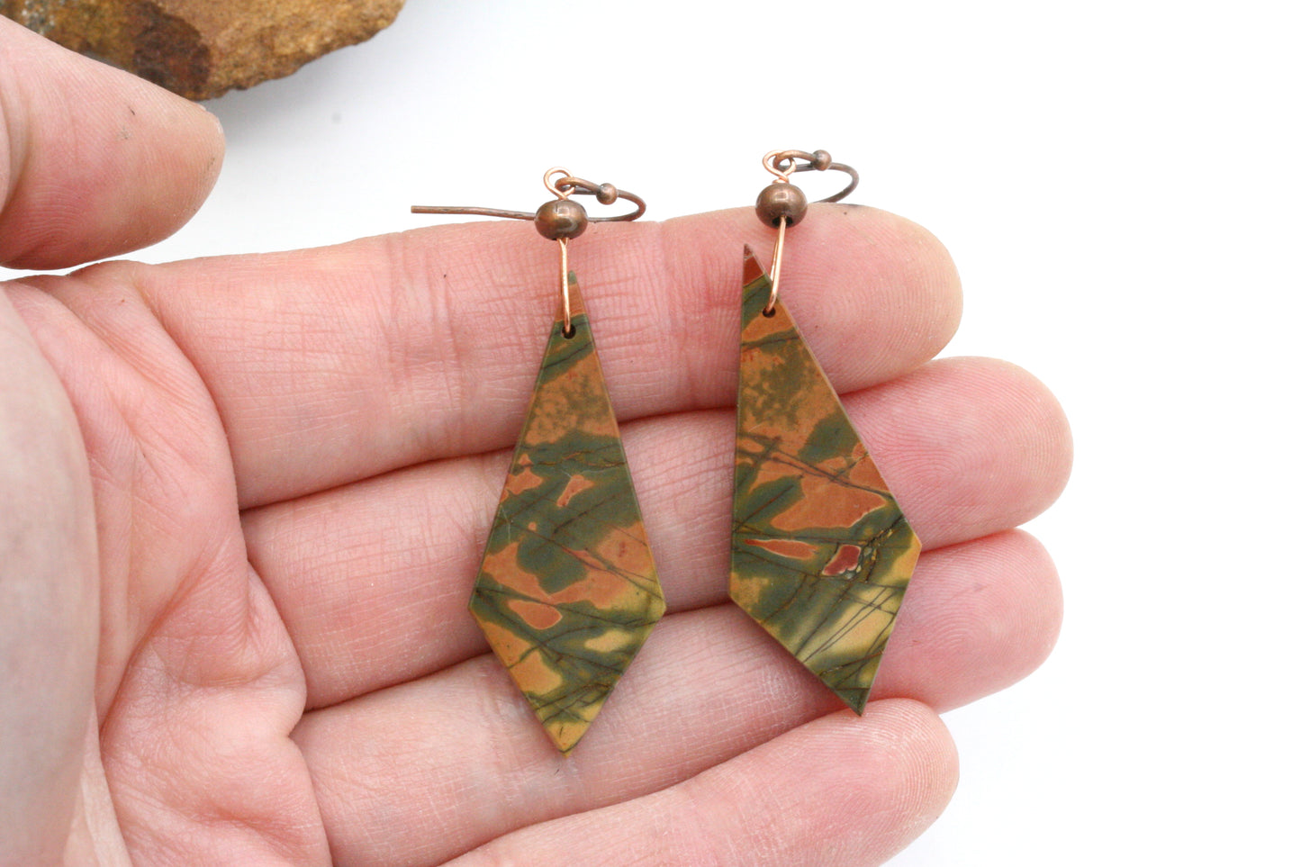 Colorful Red Creek Jasper Earrings