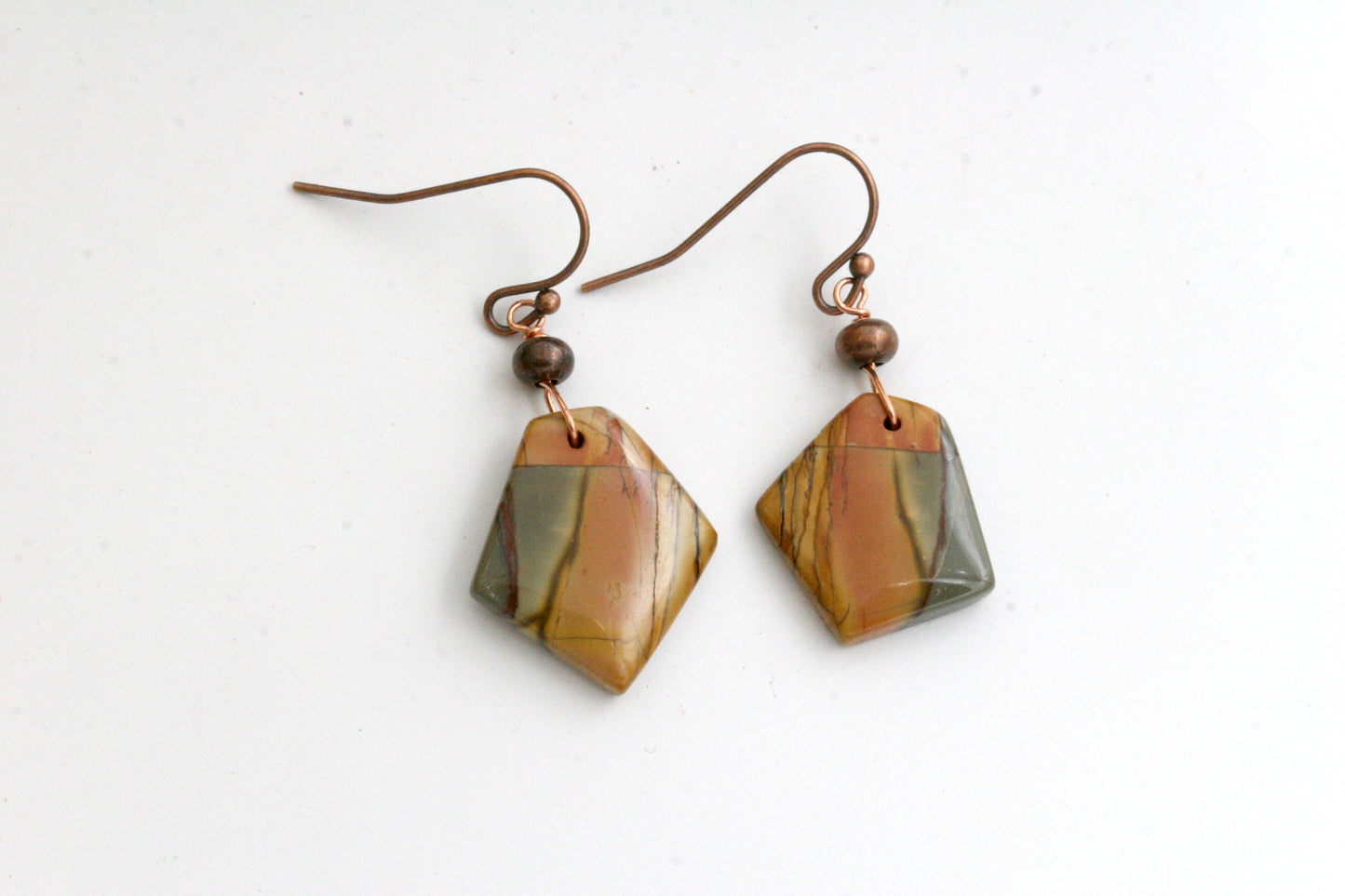 Earth Tone Jasper Earrings, Red Creek Jasper