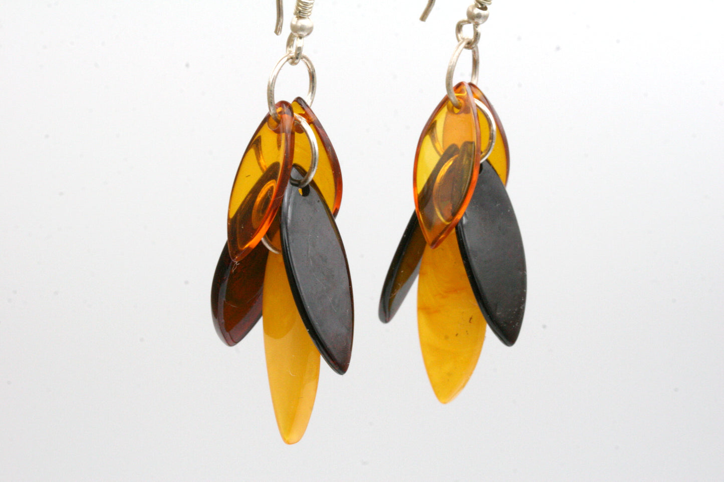 Baltic Amber Cascading Leaf Earrings