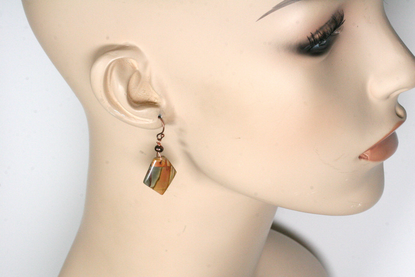Earth Tone Jasper Earrings, Red Creek Jasper
