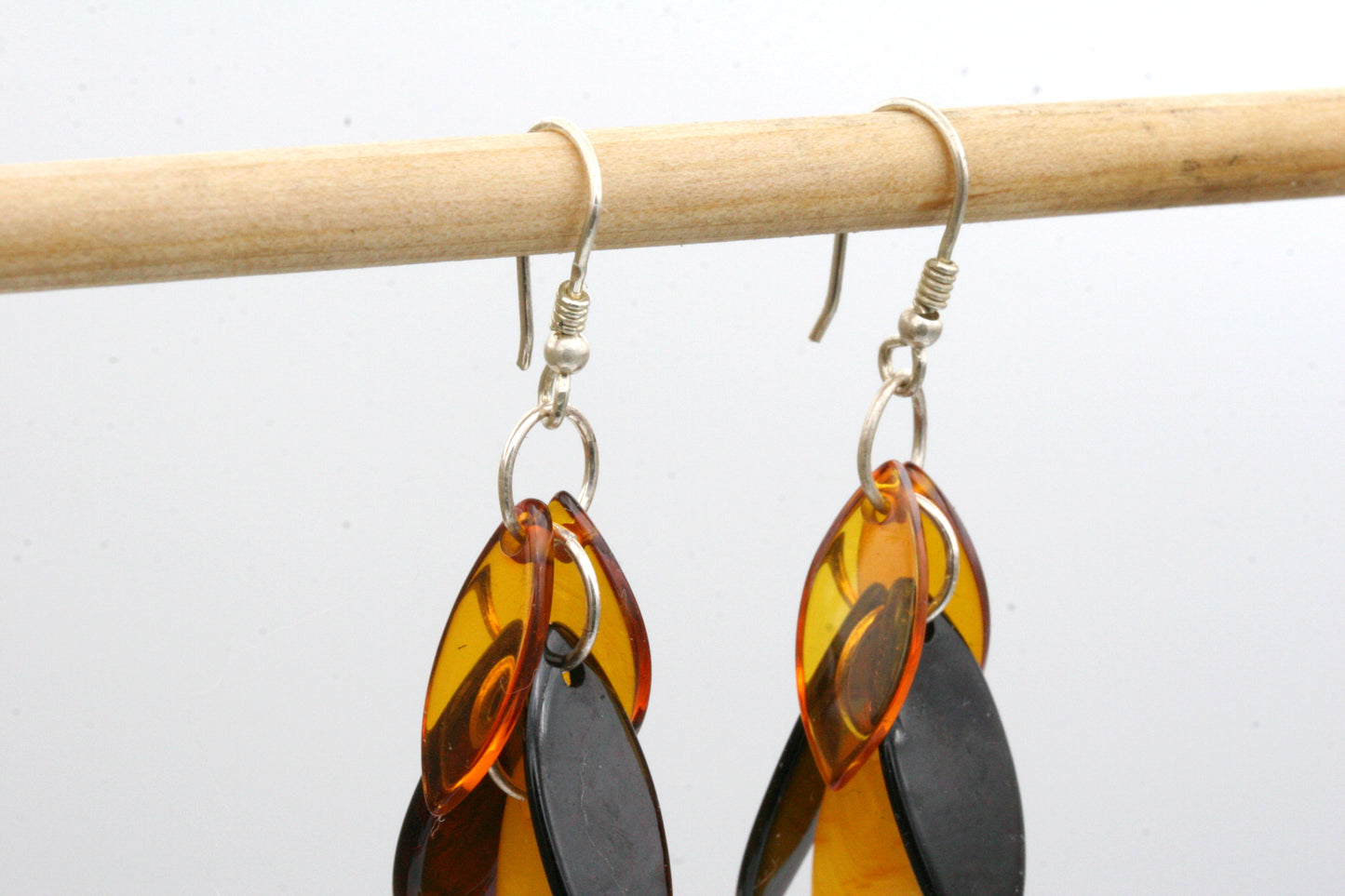 Baltic Amber Cascading Leaf Earrings