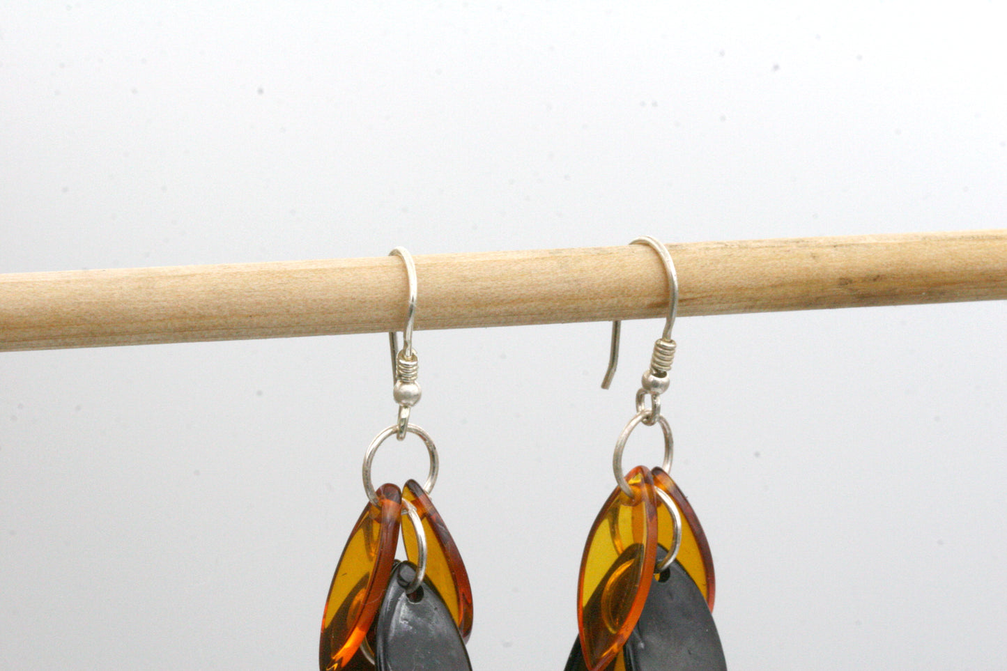 Baltic Amber Cascading Leaf Earrings