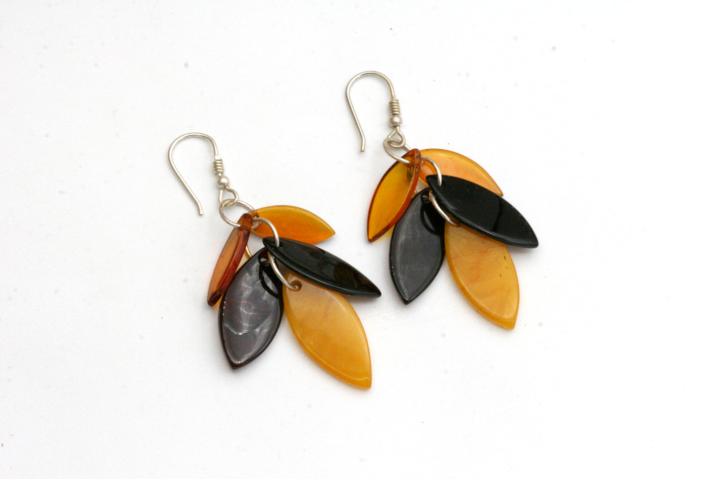 Baltic Amber Cascading Leaf Earrings