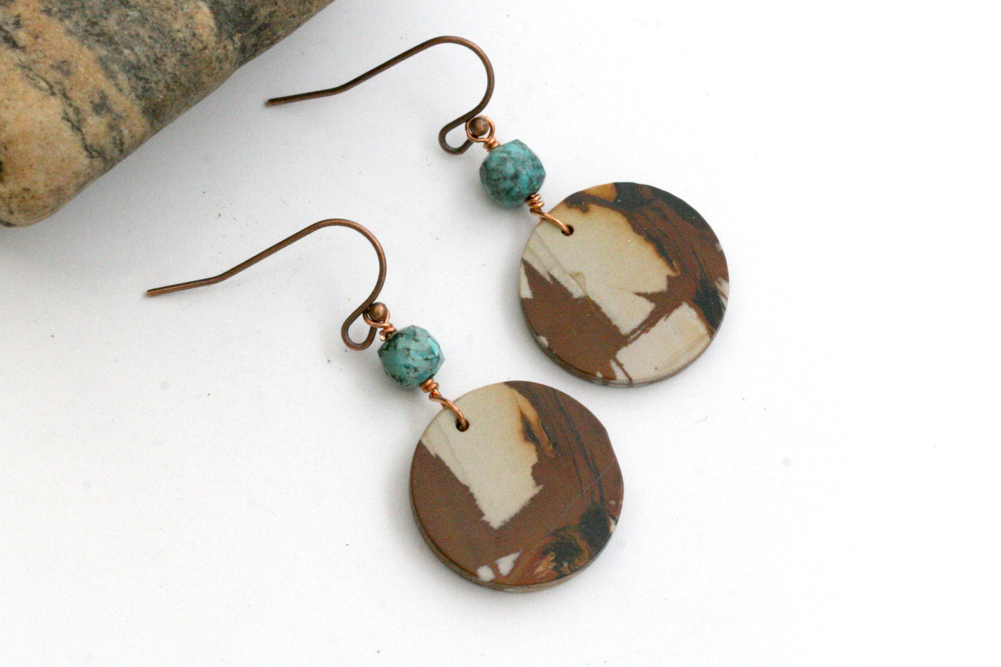 Earth Tone Jasper Earrings – Red Creek Jasper – Handmade Natural Stone Jewelry