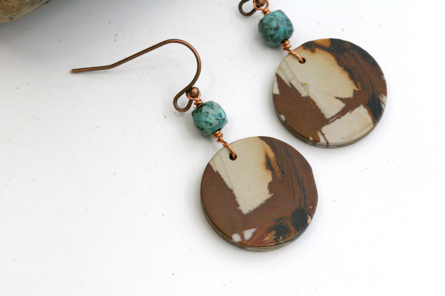 Earth Tone Jasper Earrings – Red Creek Jasper – Handmade Natural Stone Jewelry
