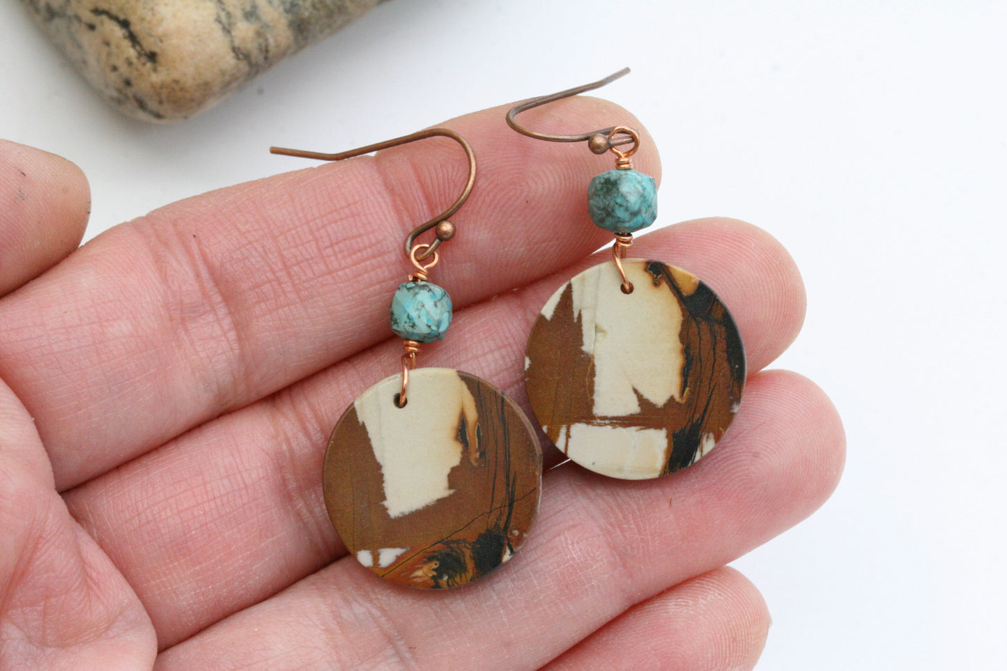 Earth Tone Jasper Earrings – Red Creek Jasper – Handmade Natural Stone Jewelry