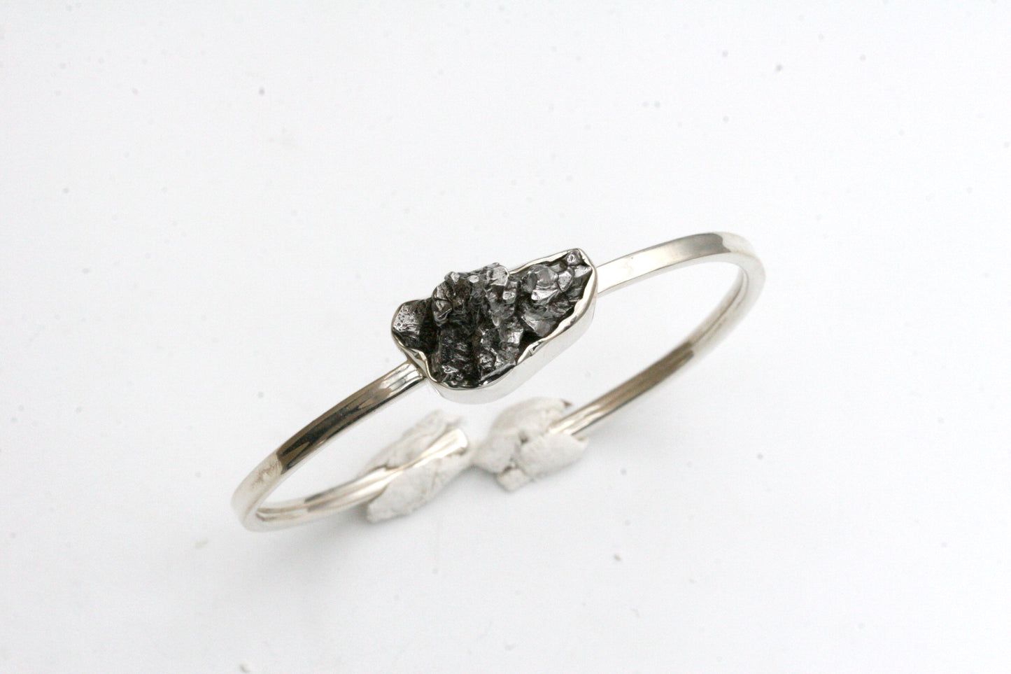 Sterling Silver Meteorite Bracelet - Tension Cuff