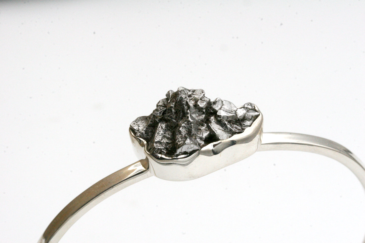 Sterling Silver Meteorite Bracelet - Tension Cuff