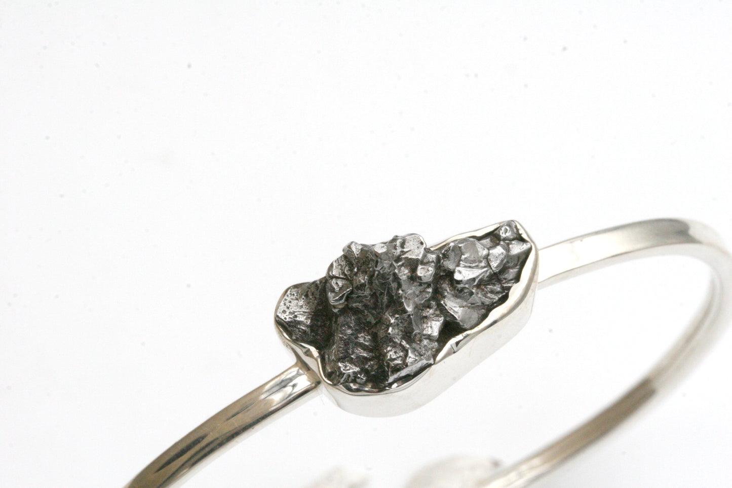 Sterling Silver Meteorite Bracelet - Tension Cuff