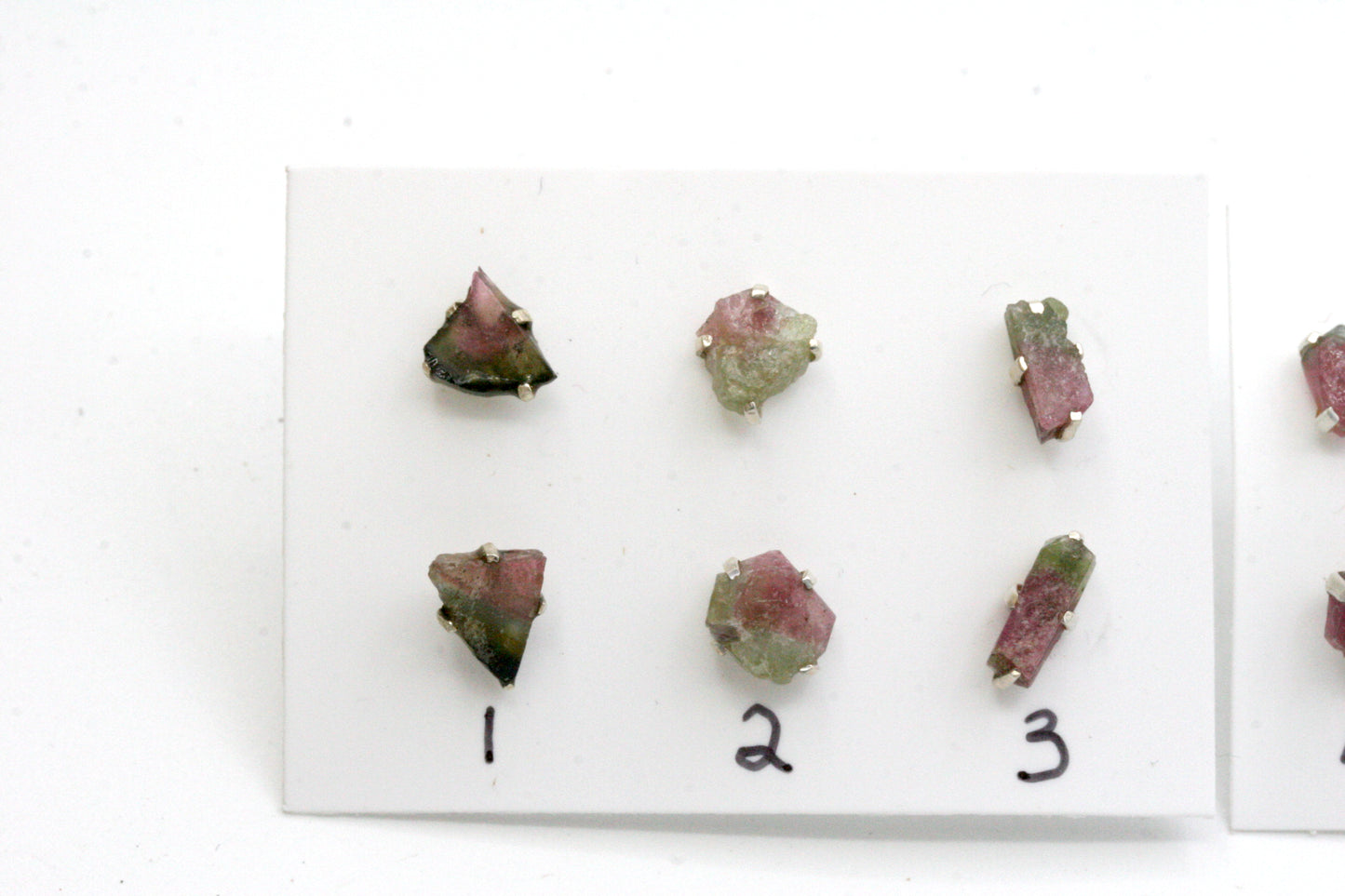 Raw Watermelon Tourmaline Stud Earrings