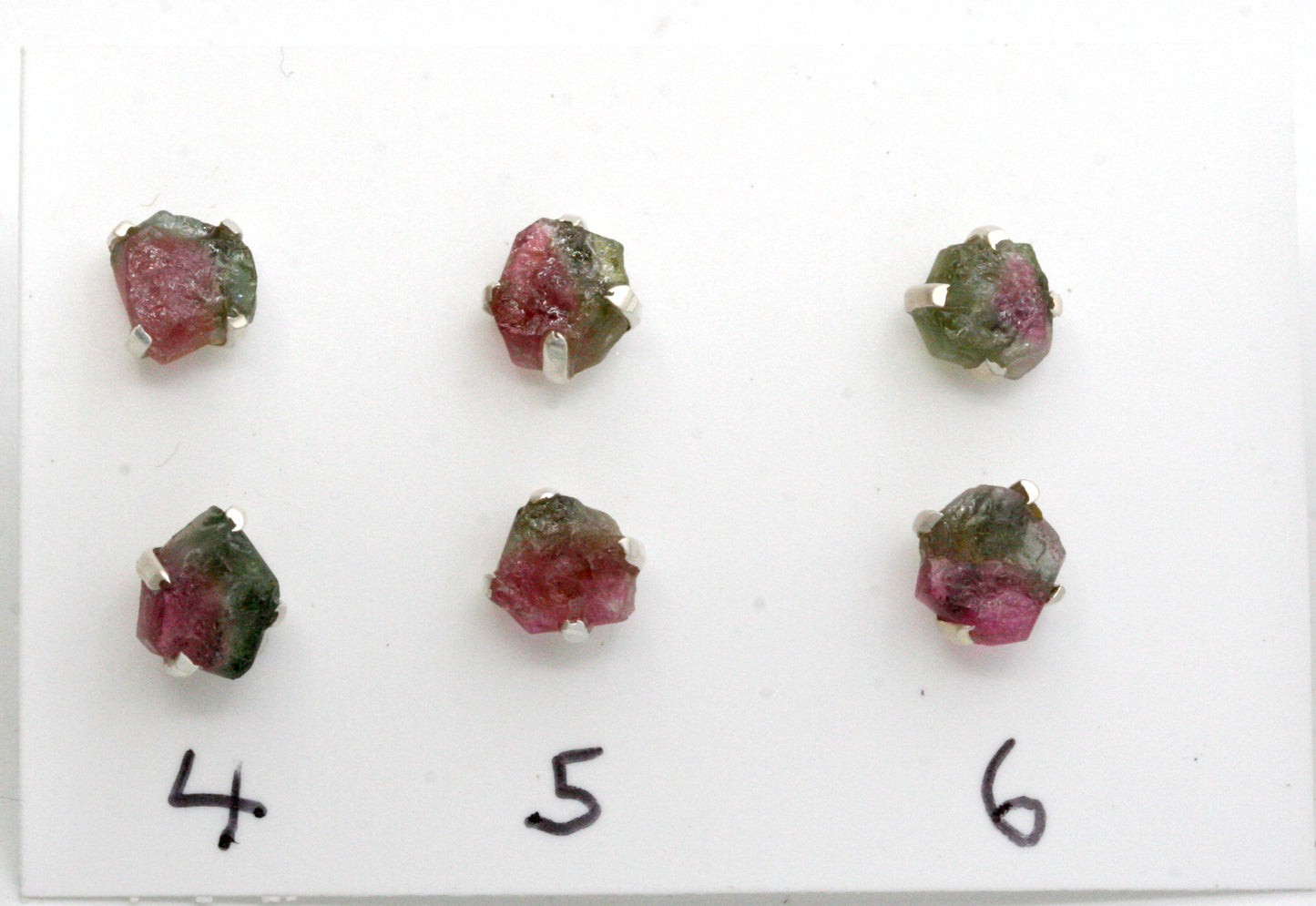 Raw Watermelon Tourmaline Stud Earrings