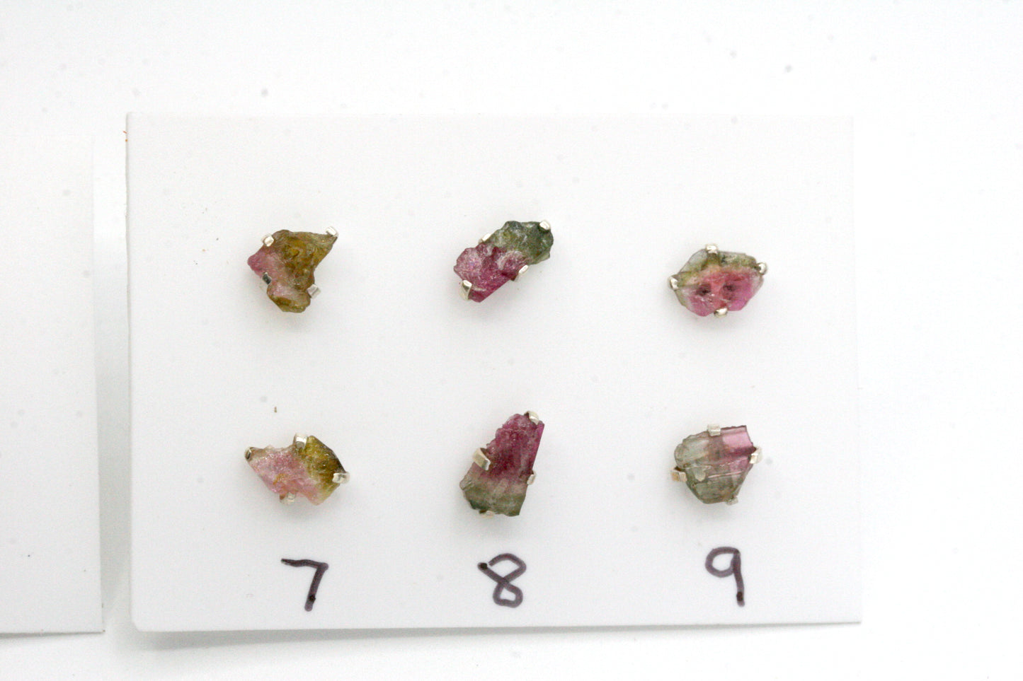 Raw Watermelon Tourmaline Stud Earrings