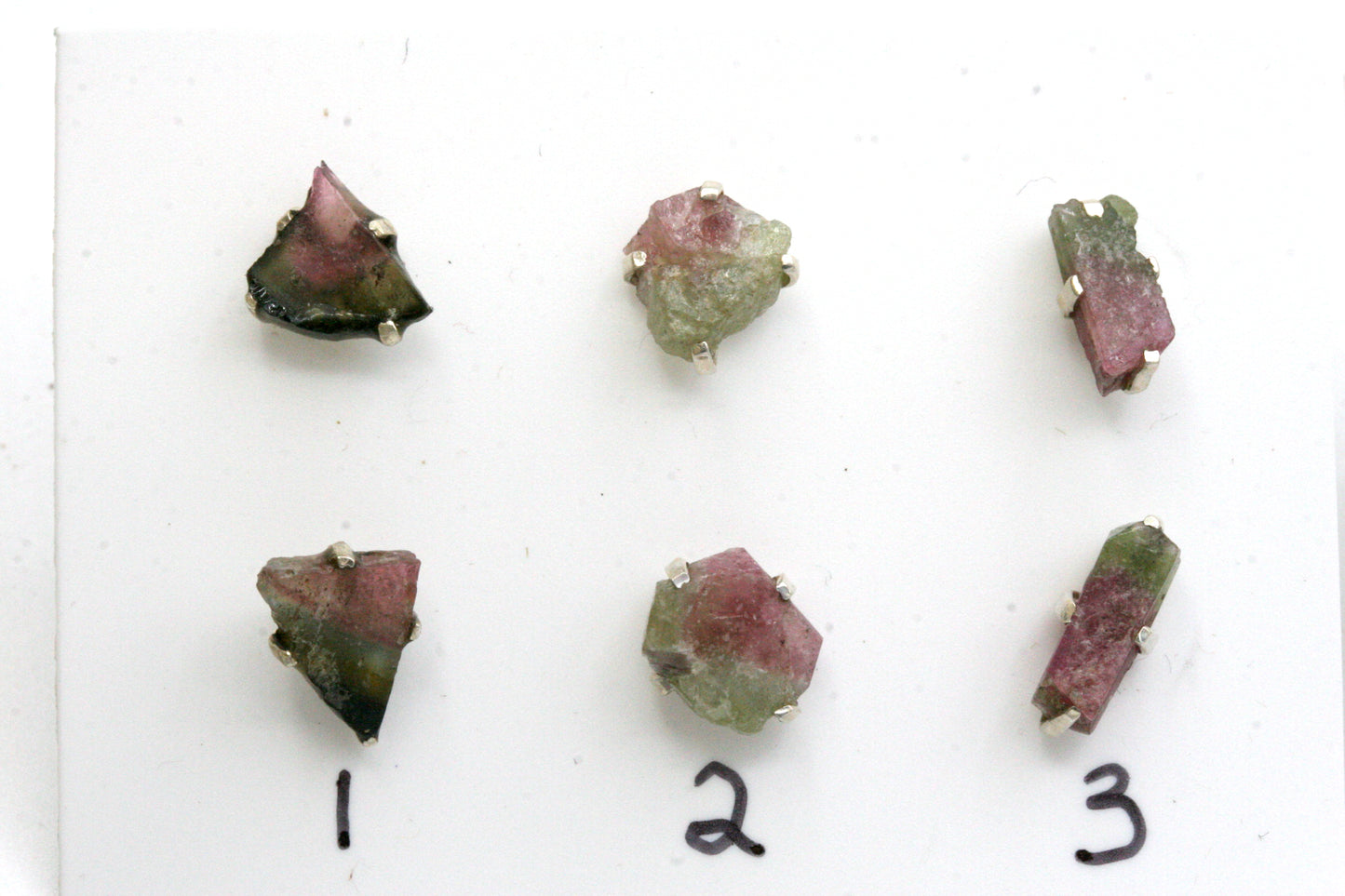 Raw Watermelon Tourmaline Stud Earrings