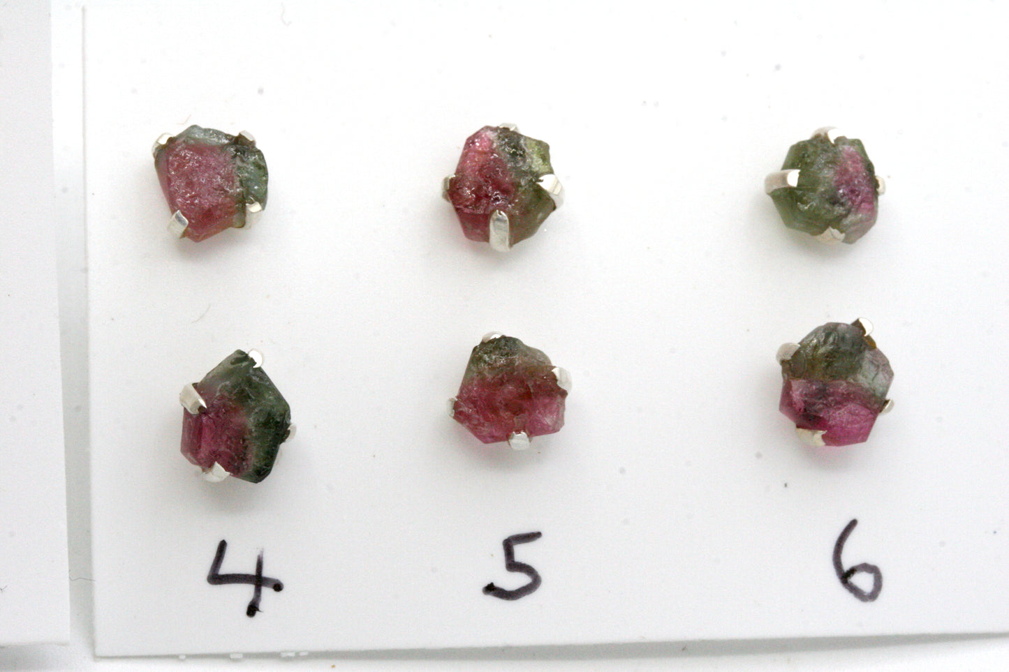 Raw Watermelon Tourmaline Stud Earrings