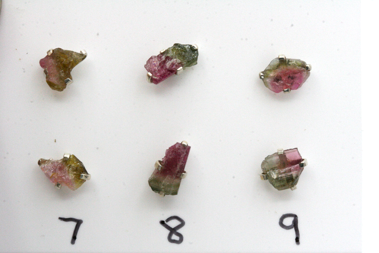 Raw Watermelon Tourmaline Stud Earrings