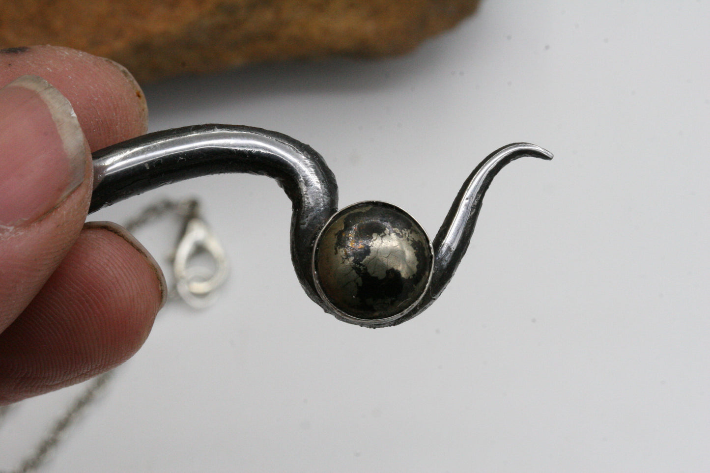 Pure Iron Necklace with Apache Gold Pyrite