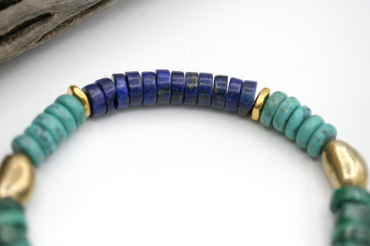 Lapis Lazuli, Turquoise and Malachite Bracelet