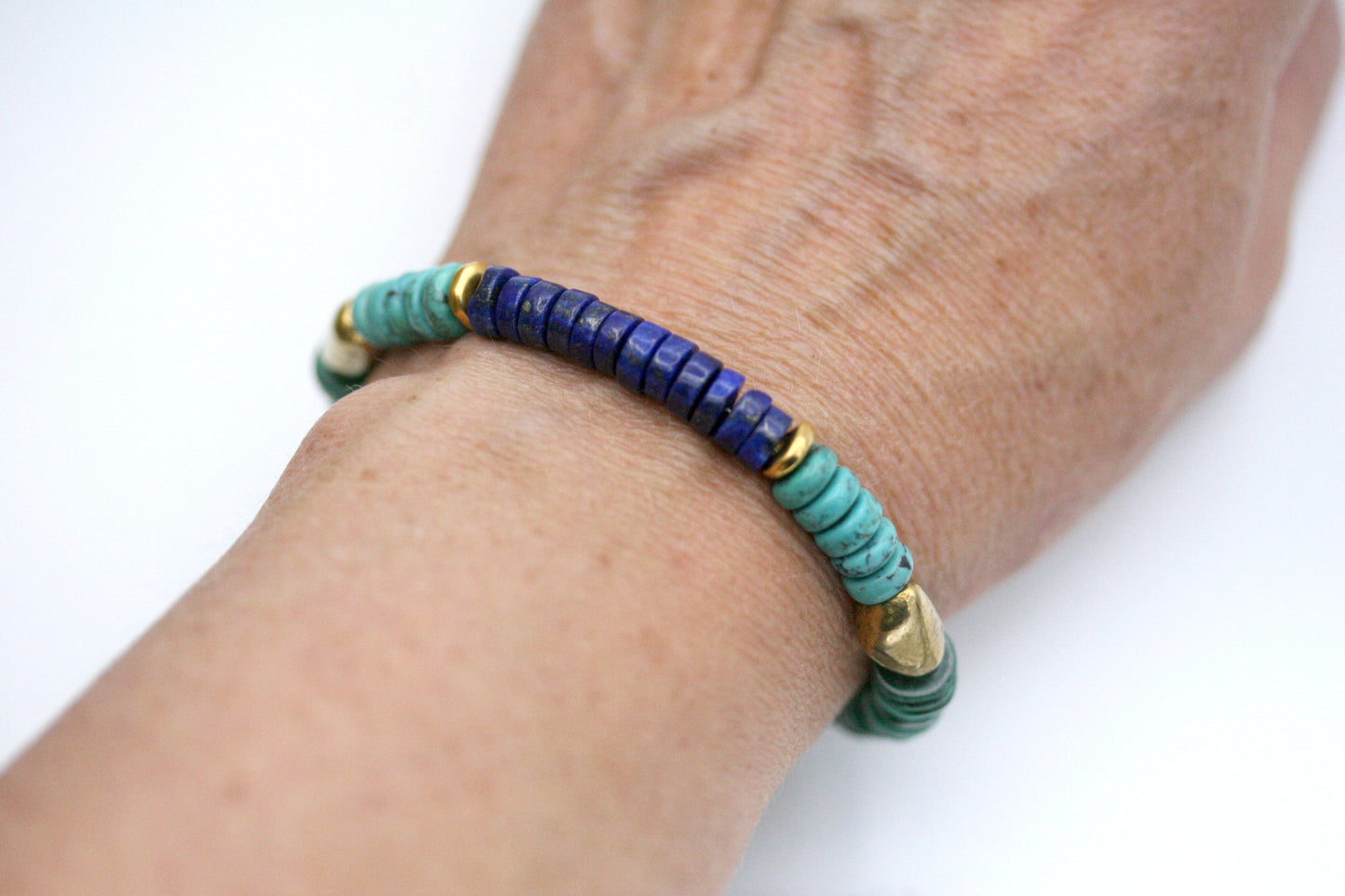 Lapis Lazuli, Turquoise and Malachite Bracelet