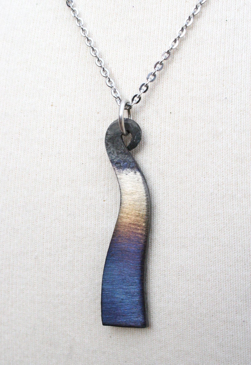 Forged Iron Wave Necklace