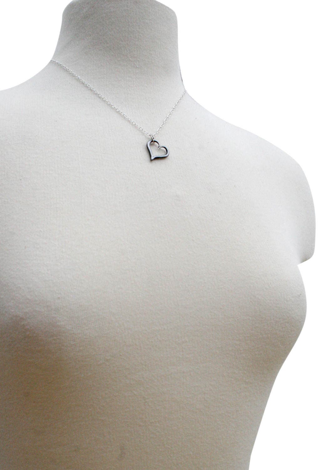 Tiny Iron Heart Necklace