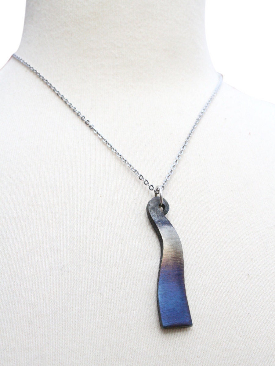 Forged Iron Wave Necklace