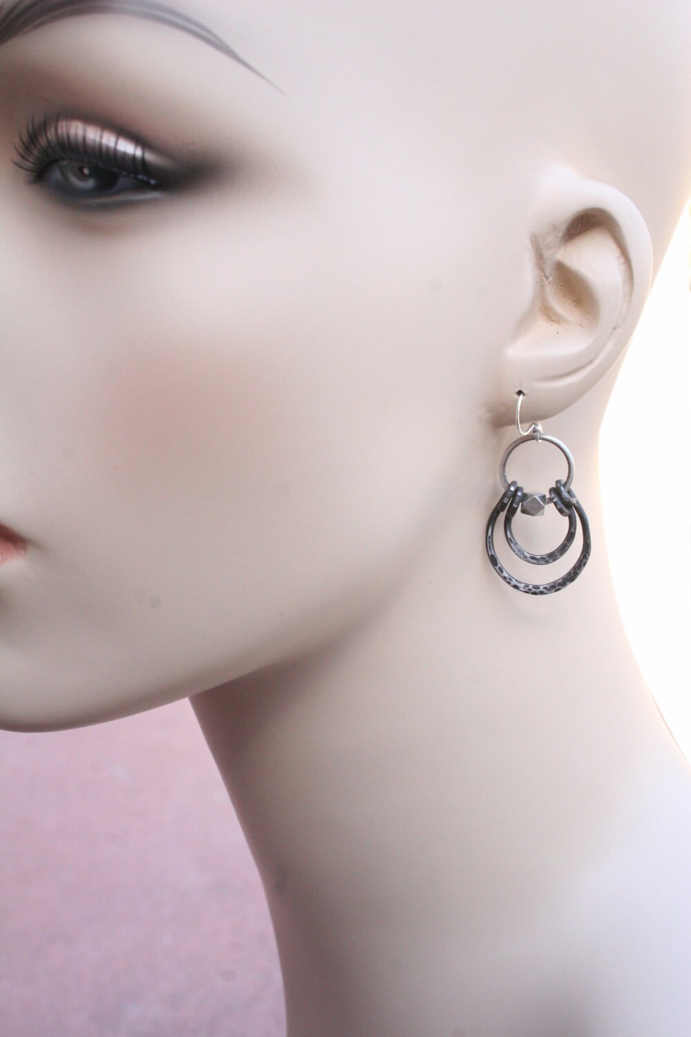 Modern Iron Hoop Earrings