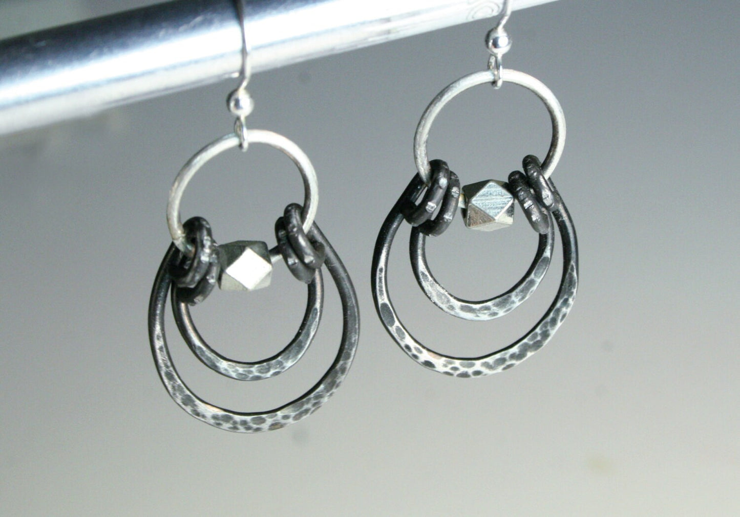 Modern Iron Hoop Earrings