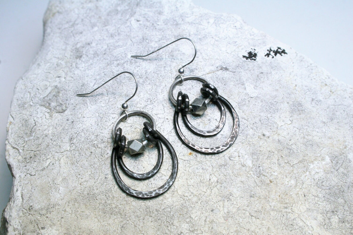 Modern Iron Hoop Earrings