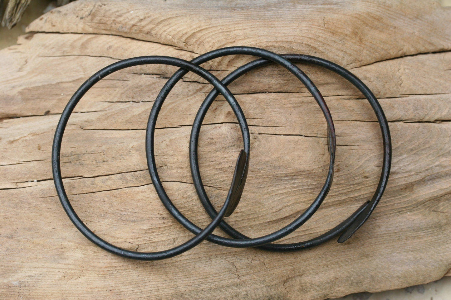 Forged Iron Bangle Bracelets